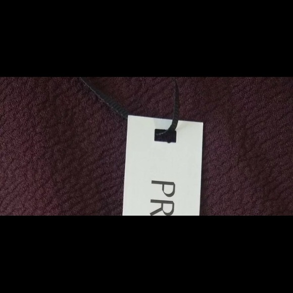 Textured Burgundy/Brown Puff Sleeve Dress - Picture 4 of 6